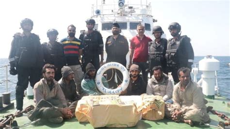 Gujarat Pakistani Boat With Drugs Worth Rs Crore In Arabian Sea