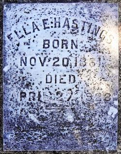 Ella E Messick Hastings 1861 1928 Mémorial Find a Grave