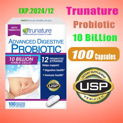 Trunature Advanced Digestive Probiotic 100 Capsules Th