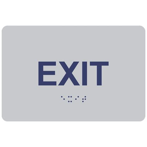 ADA Exit Braille Sign RRE 655 MRNBLUonSLVR Enter Exit