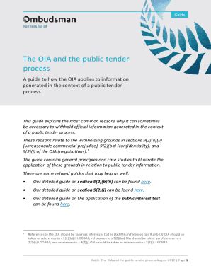 Fillable Online The OIA And The Public Tender Process A Guide To How