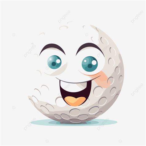 Cartoon Golf Ball Vector Sticker Clipart Cartoon Smiling Golf Ball