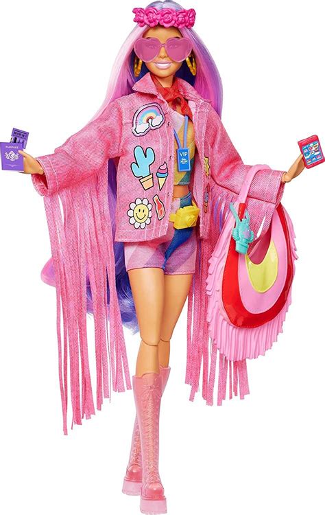 Buy Barbie Extra Fly Fringe Jacket And Oversized Bag Travel Barbie