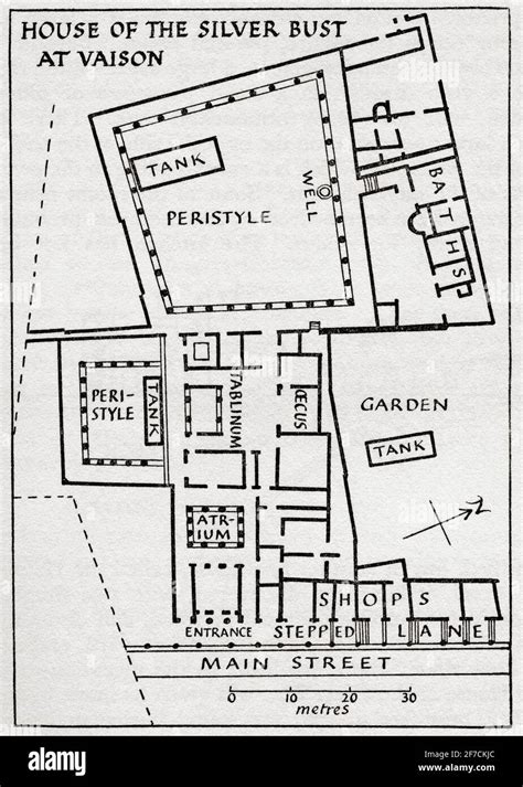 Plan Of The House Of The Silver Bust Vaison La Romaine France After