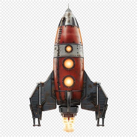 Premium PSD Spaceship Rocket On Isolated Transparent Background