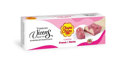 Turr N Chupa Chups De Fresa Y Nata En Estuche G Torrons Vicens