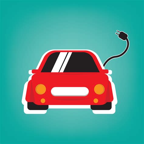 Isolated Red Electric Car Sticker Logo 12369135 Vector Art At Vecteezy