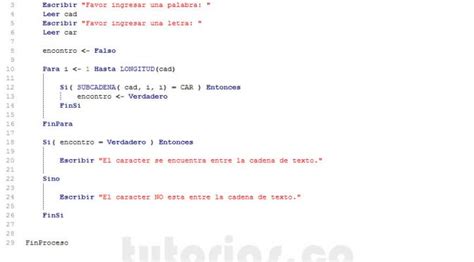 Funciones PSeint Buscar Caracter En Cadena Tutorias Co