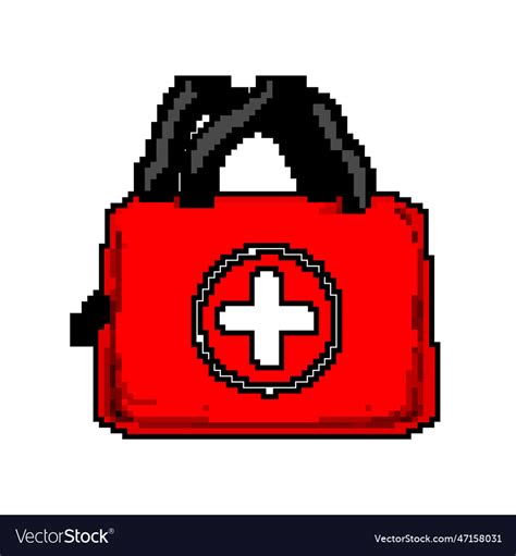 Care First Aid Kit Game Pixel Art Royalty Free Vector Image