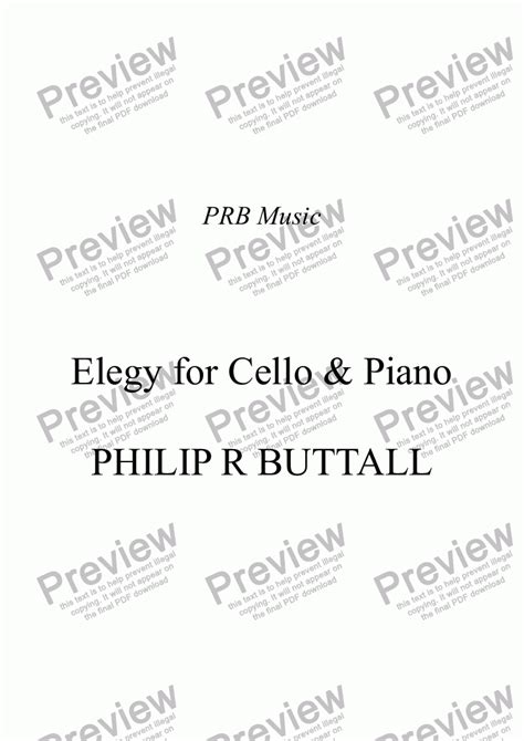 Elegy For Cello And Piano Download Sheet Music Pdf File