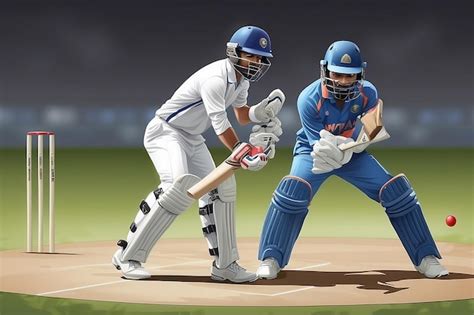 Premium Photo Illustration Of Batsman Playing Cricket Championship Sports