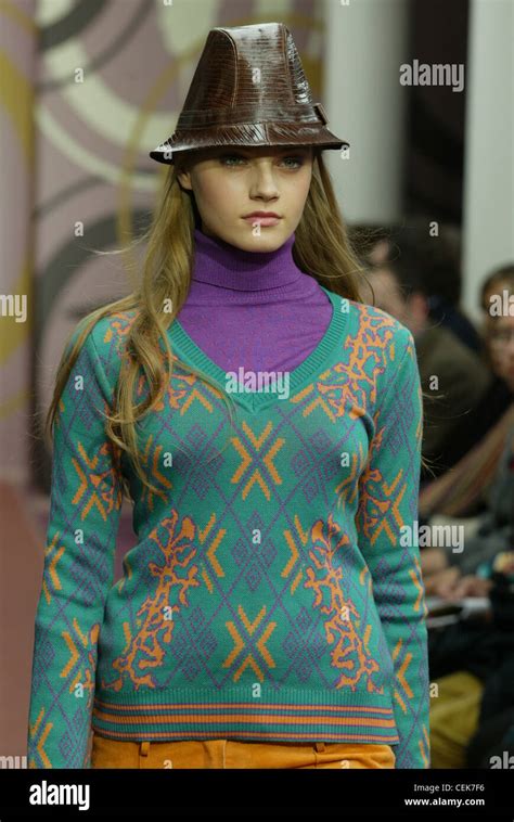 Trussardi Milan Autumn Winter Model Long Brunette Hair Wearing Brown