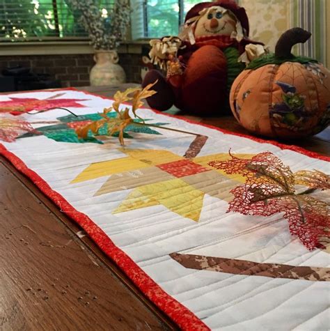 Fall Leaves Table Runner Handmade Quilted Autum Maple Leaves Etsy