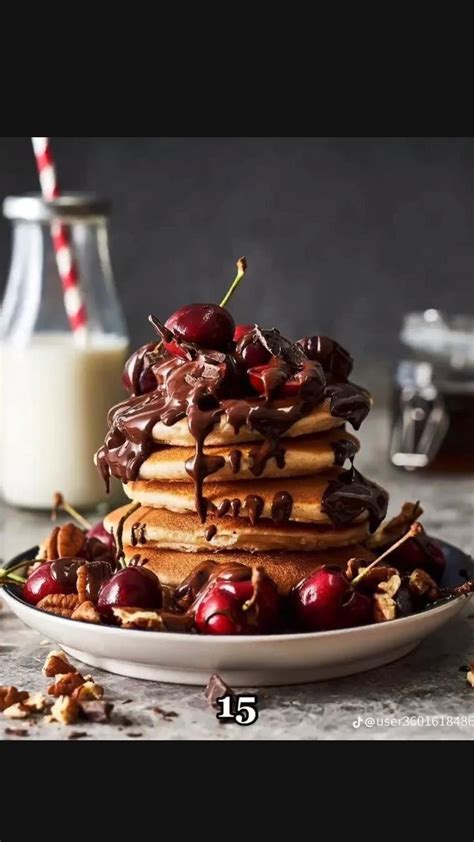 Stacked chocolate pancakes | Food photography dessert, Baking, Bistro food