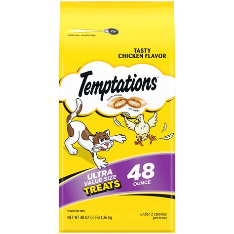 Temptations Chicken Flavor Cat Treats Oz Crunchy Soft