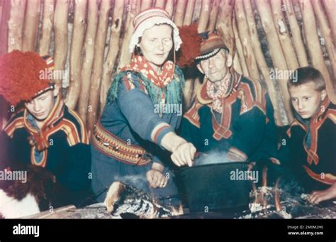 Interior from a Lapp hut, Sweden 1960s Stock Photo - Alamy