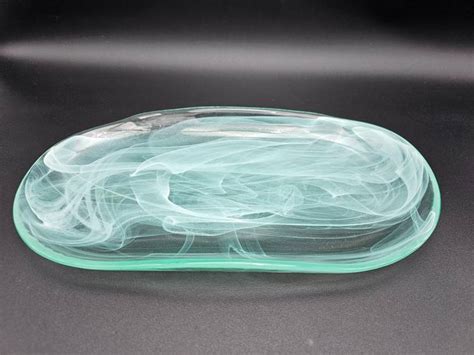 Vintage Swirl Ocean Like Glass Art Serving Platter