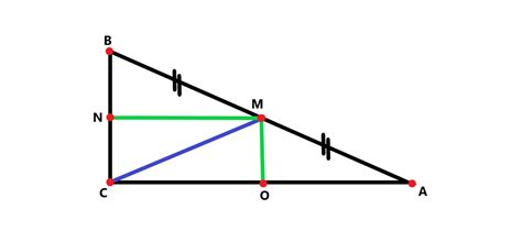 Prove that the midpoint of the hypotenuse of a right triangl | Quizlet