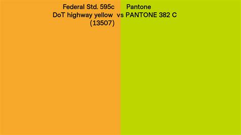 Federal Std C Dot Highway Yellow Vs Pantone C Side By