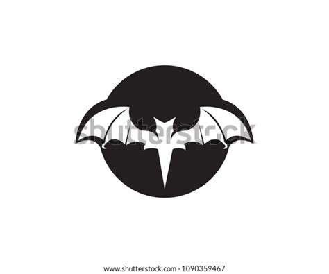 Bat Black Logo Template White Background Stock Vector Royalty Free