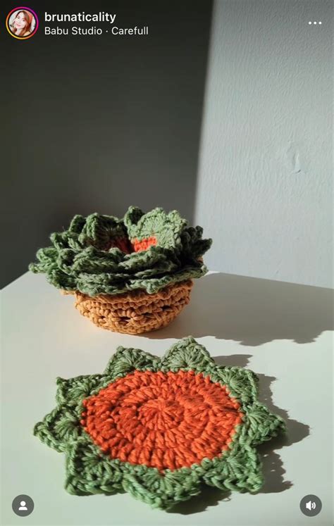 Flower Pot Coaster Set Free Crochet Pattern Artofit