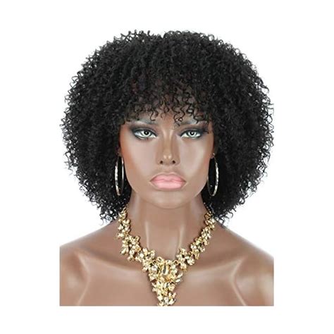 Kalyss 11 Synthetic Short Afro Kinky Curly Wigs For Women Realistic