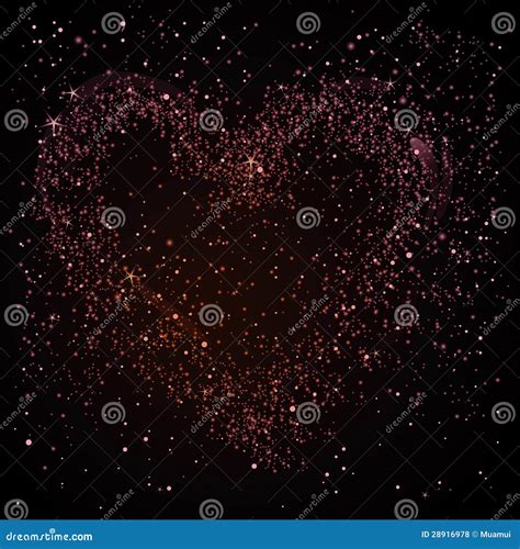 Heart In The Night Sky Stock Vector Illustration Of Glitter 28916978