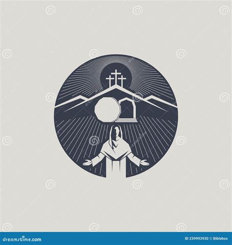 Resurrected Jesus Christ With Shining Halo And Outstretched Arms Vector