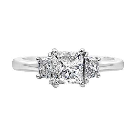 Three-Stone Radiant Cut Diamond Ring at 1stDibs