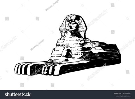 Great Sphinx Giza Vector Illustration Isolated Stock Vector Royalty