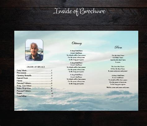 X Tri Fold Printable Memorial Program Printable Funeral Etsy