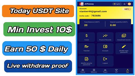 Earn 900 USDT Every Day Investment Platform Earn Money USDT App USDT