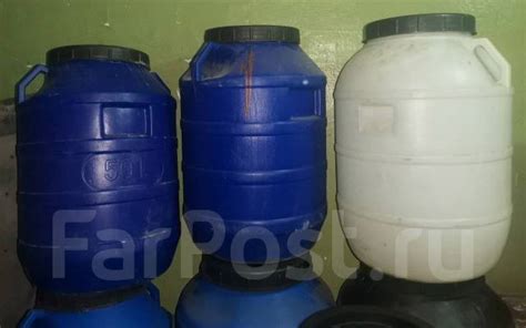 Бочки пластмассовые 50л, б/у, в наличии. Цена: 450₽ во Владивостоке