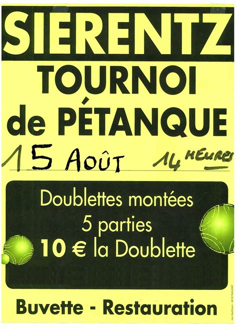 Concours De P Tanque Ouvert Tous Sierentz Ao T Doublette