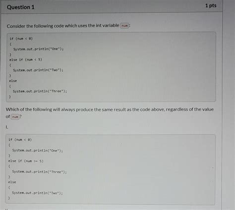 Solved Question Pts Consider The Following Code Which Chegg