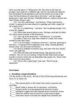 Grand Canyon A Reading Comprehension Worksheet By Chihab Tpt