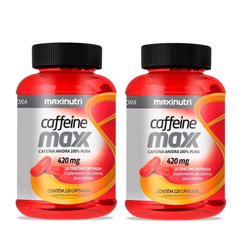 Kit 02 Caffeine Maxx 420Mg Cafeína Anidra 120 Caps Maxinutri Submarino