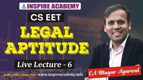 Legal Aptitude Legal Reasoning Lecture Ca Mayur Agarwal Youtube