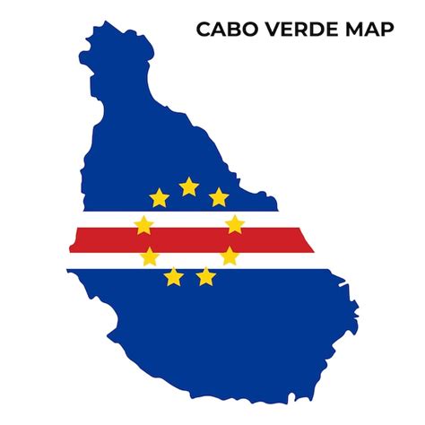 Ilustración de diseño de mapa de bandera de cabo verde de la bandera de