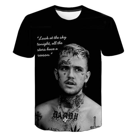 Lil Peep D Printed T Shirt Rapper Hip Hop Streetwear Casual Fashion