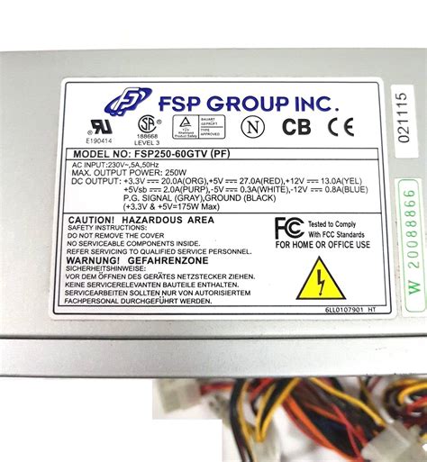 Malaysia FSP Group Industrial 250W Power Supply Unit FSP250 60GTV