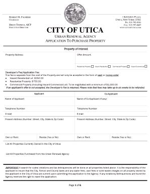 Fillable Online Utica Industrial Development Agency City Of Utica Fax