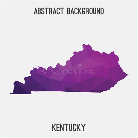 Kentucky Map In Geometric Polygonalmosaic Style Stock Vector