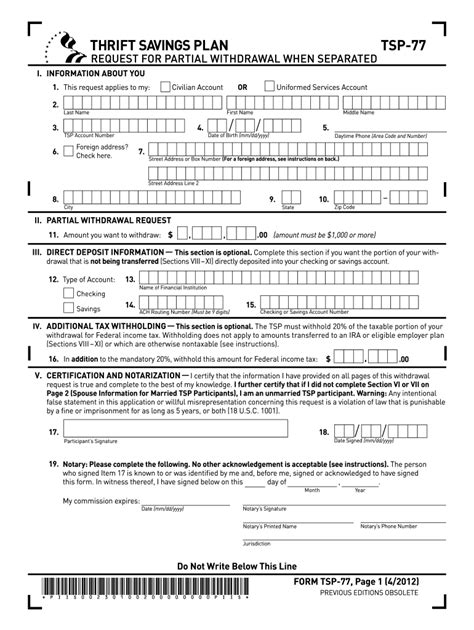 Tsp Form 99 Printable