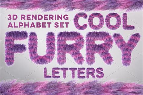 3d Furry Letters Pack Graphics ~ Creative Market