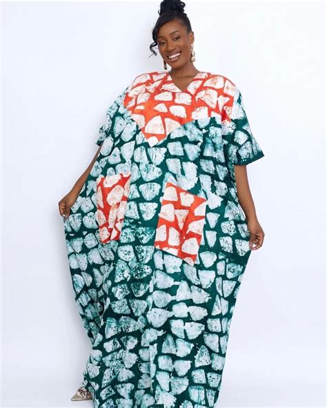 African Adire Batik Dress Danshiki Kaftan Handmade African Print Dress