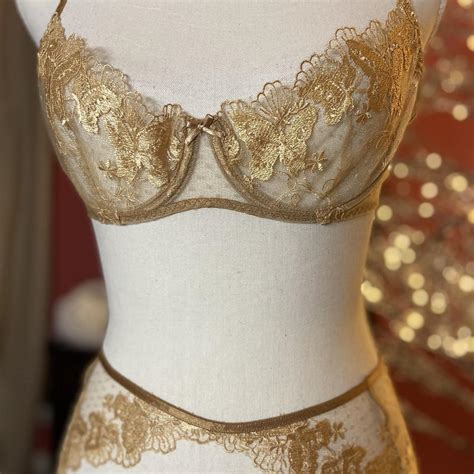 Nwt Lingerie Lace Top And Garter Set Depop