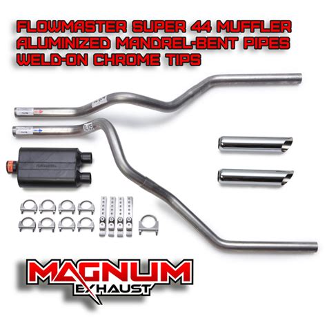 Flowmaster Super 44 Mandrel Bent Dual Exhaust Kit Magnum Exhaust