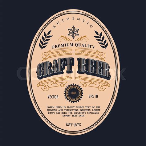 Beer Label Design Vector Antique Frame Vintage Border Western Retro