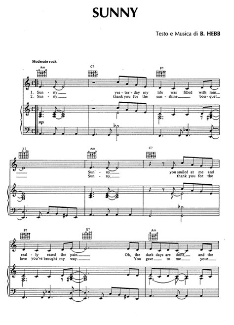 Sunny Piano Sheet Music Easy Sheet Music